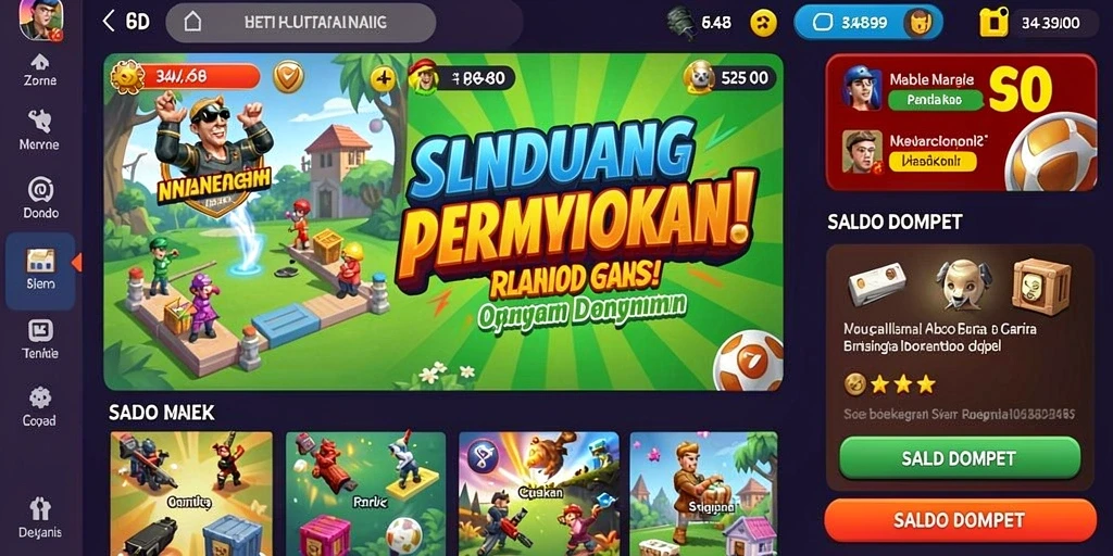 Screenshot menampilkan tampilan level pertama yang berwarna-warni.
