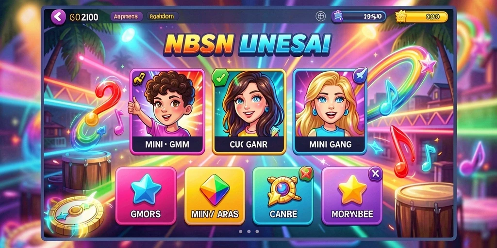Tampilan awal game dengan antarmuka yang menarik.